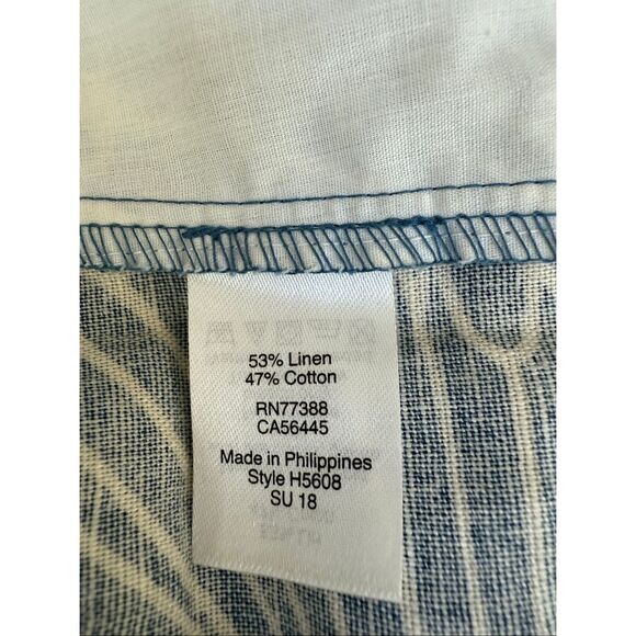 J. Crew linen blend Printed 4" scalloped short blue muslin sunburst size 4 - Picture 5 of 7